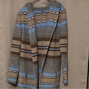 Toad&Co Women's Gray and Blue Striped Cardigan